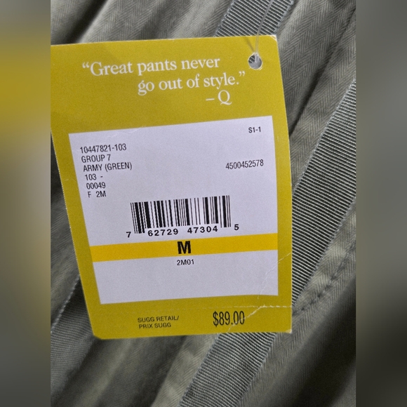 NWT QMack Army Green Elevated Basic Cargo Jogger Pants, Medium - Picture 4 of 4